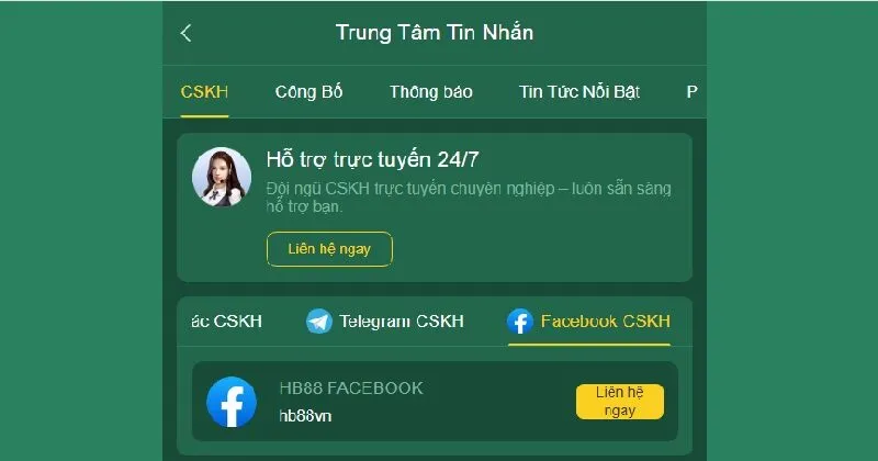 Nhà cái hỗ trợ thành viên qua Facebook chuyên nghiệp